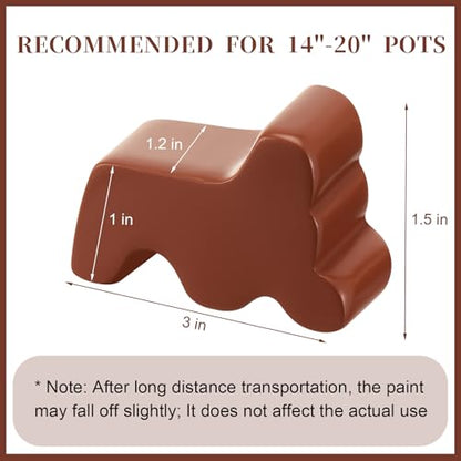 Kigeli 12 Pcs Resin Pot Feet for Outdoor Planters Frost Proof, Brown - color: Brown