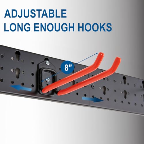 Wallmaster Wall Mount Garage Tool Storage Rack Folding Chair Hangers - size: 8Hooks+3Panels+4MiniBase