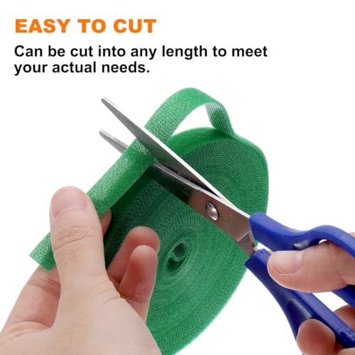 HARFINGTON Garden Plant Tape 16.4ft 19/32" Reusable Tie Strap Emerald Green - color: Emerald Green, size: 16.4ft x 19/32"