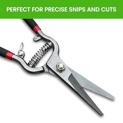 Garden Guru Classic Bypass Pruning Shears Clippers – Heavy Duty Forged Steel Garden Pruners – Safety Lock – Non Slip Comfort Grips – Cuts up to 1” Diameter – Professional Bypass Pruners (4 Pack) - size: 4 Pack, style: Precision Blade