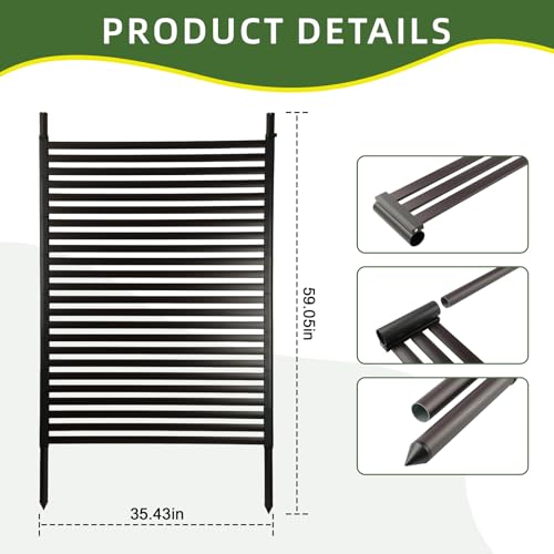 Metal Garden Trellis for Climbing Plants, 59 Inch Tall Fence Plant Support for Flower and Vegetable (35.5" W x 59" H)