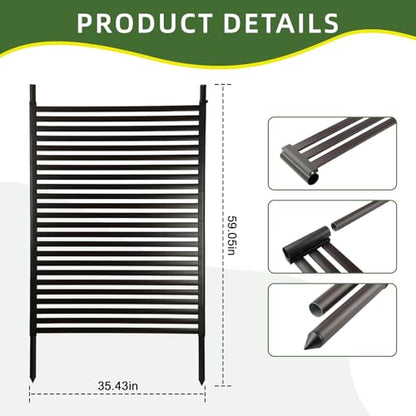 Metal Garden Trellis for Climbing Plants, 59 Inch Tall Fence Plant Support for Flower and Vegetable (35.5" W x 59" H)