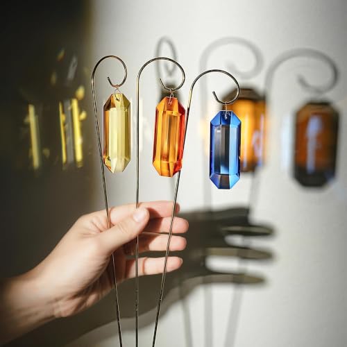 7 Pack Crystal Prisms Suncatcher Plant Stake for Indoor Window Sun Catchers - color: 7 Pack Colorful