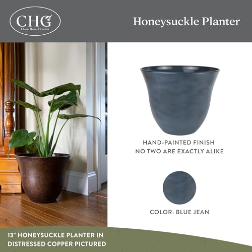 13" Honeysuckle Planter in Blue Jean - color: Blue Jean, size: 13"