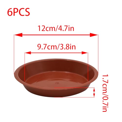 6 Pack 4 Inch Terracotta Plant Saucers Plastic Drip Trays for Pots - color: Terracotta, size: 4 Inch
