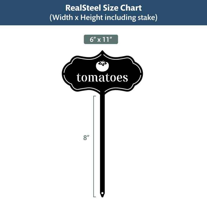 RealSteel Metal Seed & Plant Markers – Elegant Indoor & Outdoor Garden Stakes – Durable Herb, Vegetable & Fruit Plant Labels for Pots, Raised Beds & Greenhouse – Farmhouse Garden Gift - (Herbs) - style: HERBS