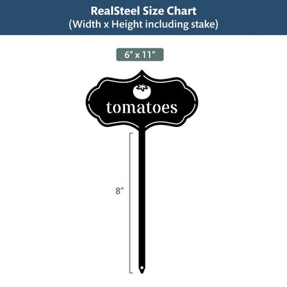RealSteel Metal Seed & Plant Markers – Elegant Indoor & Outdoor Garden Stakes – Durable Herb, Vegetable & Fruit Plant Labels for Pots, Raised Beds & Greenhouse – Farmhouse Garden Gift - (Herbs) - style: HERBS