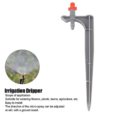 Garden Irrigation System, 20Pcs/Bag Irrigation Dripper with Ground Insert Fruit Tree Drip Irrigation Emitters for for 1/4" Drip Irrigation Tubing(360 Degree with Plunger) - size: 360 degree with plunger