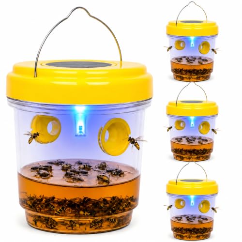 4 Pack 2026 New Upgrade Wasp Trap Outdoor Hanging, Yellow Jacket Traps, Bee Traps Outdoor Hanging, Carpenter Bee Traps for Outside, Hornet Traps (4)