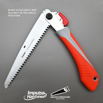 TONMA 8" Folding Hand Saw, Made in Korea, 210mm Medium Teeth - size: 8 inches (210mm)