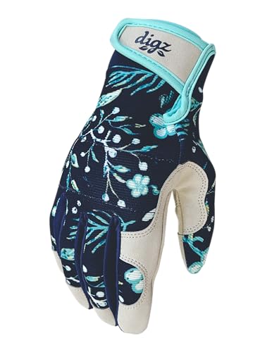 Digz Gardening Gloves, Garden Gloves for Women - color: Navy Blue, size: X-Large