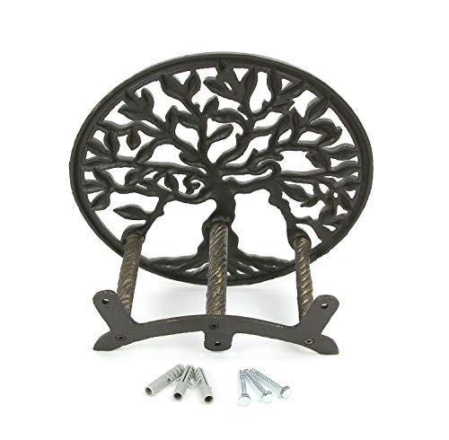 Zeckos Garden Hose Holder Tree of Life 12 Inch Cast Iron Bronze - color: Tree of Life - Bronze