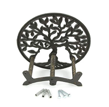 Zeckos Garden Hose Holder Tree of Life 12 Inch Cast Iron Bronze - color: Tree of Life - Bronze