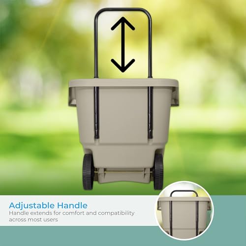 Suncast Garden Cart on Wheels, Taupe 15.5-Gallon Resin Outdoor Utility Yard Cart for Seniors, Lightweight 2 Wheel Wheelbarrow with Easy Mobility for Gardening, Firewood & Laundry, Made in the USA - size: 1 Pack
