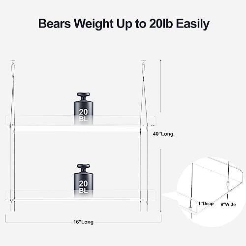 2-Tier Hanging Clear Plant Shelves for Windows,16 Inch per Tier - size: 2 Tier