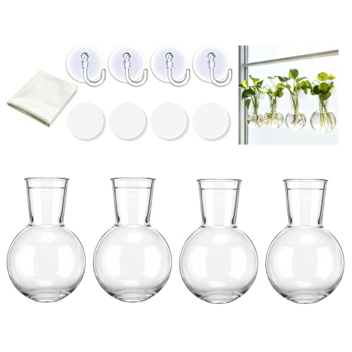4 Pack Window Propagation Stations, Plastic Plant Terrarium Vases - size: 4 Pcs