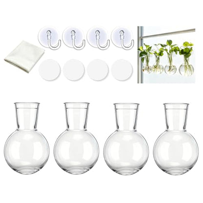 4 Pack Window Propagation Stations, Plastic Plant Terrarium Vases - size: 4 Pcs