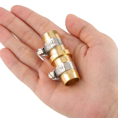 2 Pack Garden Hose Connector Repair Mender Kit with Stainless Clamp,Fits 3/4"-5/8" Water Hose Repair Fitting - size: 2-Set