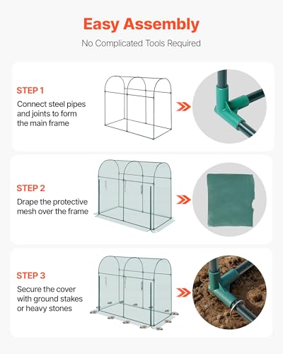 VEVOR Crop Cage, 5.9 x 2.98 x 4.9 ft Plant Protection Tent with Zippered Door, Wind-Resistant Tall Crop Cage, Easy to Install, Outdoor Raised Bed Cover with Frame, Plant Netting for Garden Patio Lawn - style: 5.9 x 2.98 x 4.9Ft-Arch