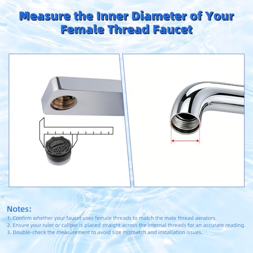 Hibbent 12 Pcs Faucet Aerator with 6 Pcs Faucet Aerator Key Removal Wrench Tool, Aerators Replacement Inserts for Sink M16.5 18.5 21.5 24 mm Tap Aerators Flow Restrictor