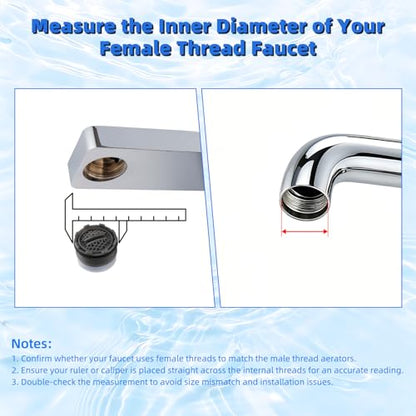 Hibbent 12 Pcs Faucet Aerator with 6 Pcs Faucet Aerator Key Removal Wrench Tool, Aerators Replacement Inserts for Sink M16.5 18.5 21.5 24 mm Tap Aerators Flow Restrictor