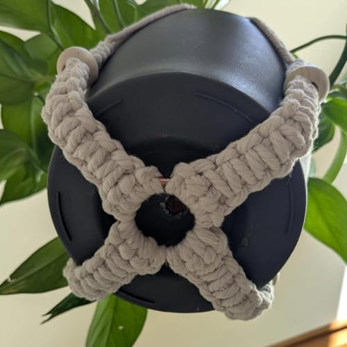 2 Pack Macrame Plant Hanger, 36 in Ivory Hanging Planter Holder