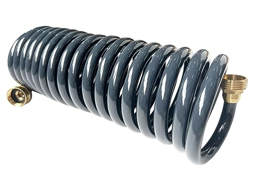 SANFU PU Recoil Garden Water Hose 3/8"ID(9 x 12.2mm) x 15FT, Gray(15') - size: 15FT