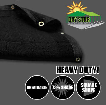 8'X13' (Black) Heavy Duty Mesh Tarp Net Sail Sun Shade Awning and Fence Screen Patio (Approximate 7'.6 x 12'.6) - size: 8X13