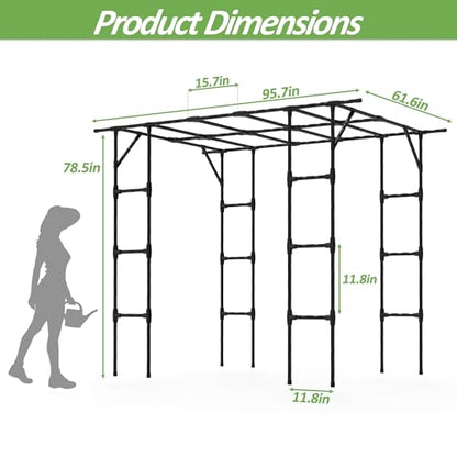Grape Vine Trellis,Heavy Duty Metal Plant Support Trellis-96L*62W*79H in - size: 95.7（L）*61.6(W)*78.5(H) in