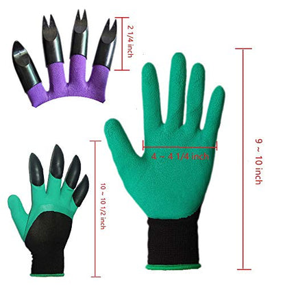 DCCPAA Garden Gloves with Claws,Claw Gardening Gloves for Digging,Planting, Weeding, Seeding-Waterproof for Men and Women - color: 1 Green