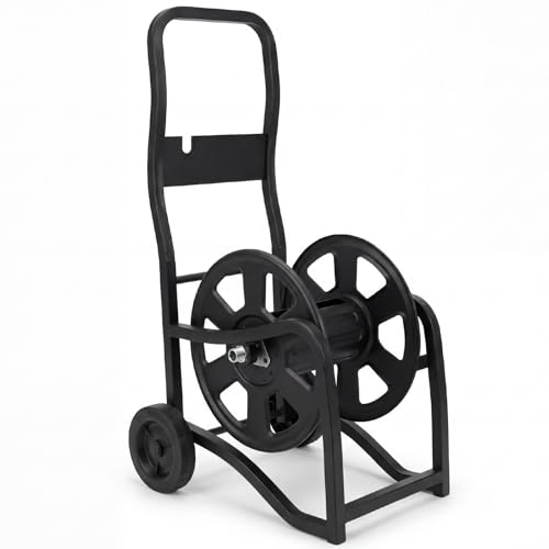 Garden Hose Reel Cart, Heavy Duty Metal Water Hose Cart with Wheels, Holds 200FT x 5/8" Hose, Leak-Proof Aluminum Water System, Anti-Burst Wheels, Ergonomic Crank, Outdoor Rust-Resistant