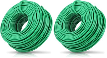 YDSL 100 Feet Soft Tie for Plants, Green Twist Garden Ties Gardening Supplies for Supporting Climbing Plants, Tomatoes, Vegetables, (Diameter - 2.5MM) (Pack of 2) - size: 100feet (Pack of 2)