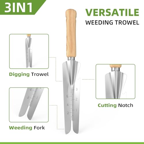 Garden Tools Set, 9-Piece Heavy Duty Gardening Tools with Clear Pocket Tote Bag, Stainless Steel Garden Hand Tools for Digging, Planting, Weeding and Pruning, Durable Gardening Kit - style: bright green