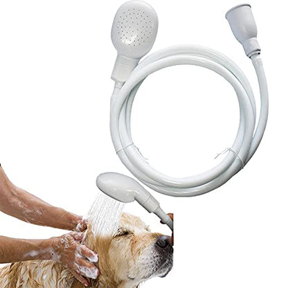 2m/6.56ft Pet Sink Spray Hose Portable Garden/Tub Faucet Sprayer Handheld Hose Faucet Shower for Bathing Baby,Pets,Washing Hair,Rinsing Vegetables - color: White - 2m/6.56ft