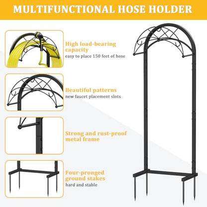 Garden Hose Holder Stand with Pattern Heavy Duty Freestanding Holds