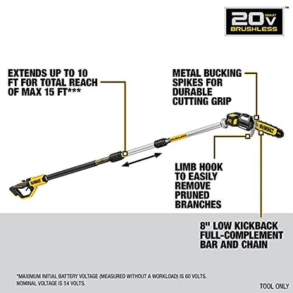 Dewalt Saw Pole Cordless 20V 15FT DCPS620B - style: Pole Saw Bare Tool Only