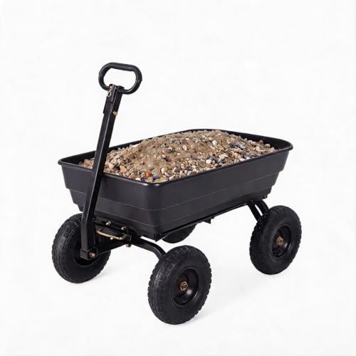 Heavy-Duty Utility Garden Dump Cart, 1200Lbs Capacity - size: 1200LBS