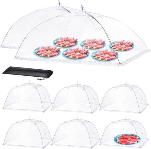 Food Covers for Outside Mesh, Food Nets for Outdoors, 8 Pack - size: 8 PACK (2*XXL+6*L)