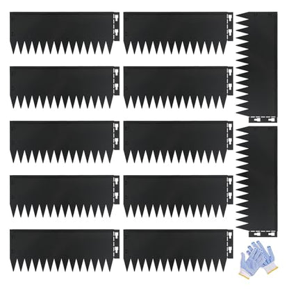 Metal Lanscape Edging 20“ L * 8” H Strips Black Steel Edging 12pcs - size: 8 inch