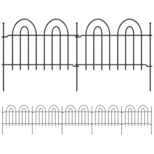 45ft x 13in Garden Fence Animal Barrier, 32 Panels Decorative Garden Fence Border, No Dig Garden Fence Panels, 1.8in Gap Metal Stakes, Ground Defense Border Fence for Outdoor, Yard, Patio