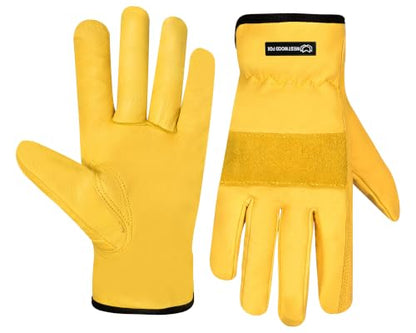 WESTWOOD FOX Safety Work Glove for Men and Women, Tough Leather Gardening Gloves, Anti-Slip Heavy Duty Rigger Work Gloves. - size: Large