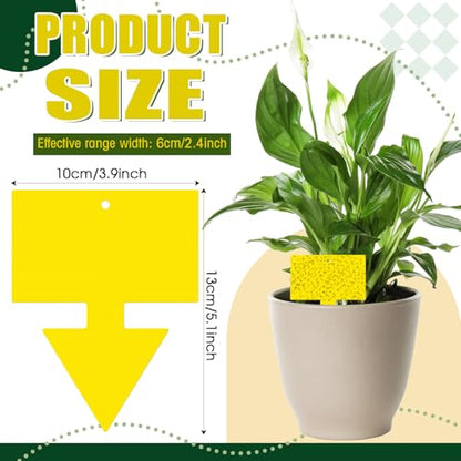 Quality 100 Pcs Yellow Sticky Traps for Plant Gnats, Dual Sided Fly Trap