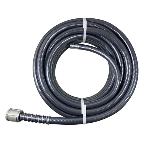 Flexon Supreme Duty 5/8" x 100-Foot Heavy-Duty Garden Hose – Kink-Resistant, High Burst Strength, Crush-Proof Brass Fittings, Ideal for Landscaping and Job Sites - size: 100 ft