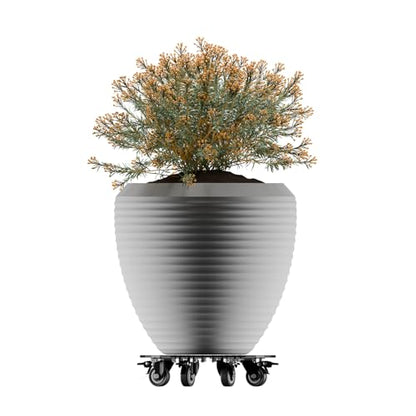 Plant Caddy with Wheels, 3.0mm Thick Heavy Duty Steel Rolling Plant Stand, 500 lbs Load Capacity, Indoor Outdoor Plant Dolly for 12 Inch Flower Pots, Garden Plant Mover with Casters - size: Metal