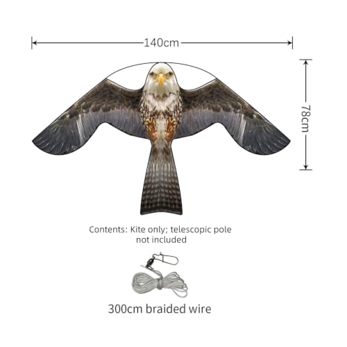 Bird Scarer Kite Without Pole Crops Farm Protector Hawk Flying Kite-Type-B - color: Brown-Grey