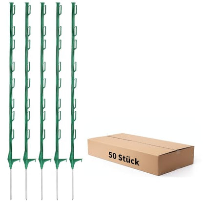 50PCS 48" Plastic Step-in Electric Fence Posts with Clips, Green - color: Green-50PCS