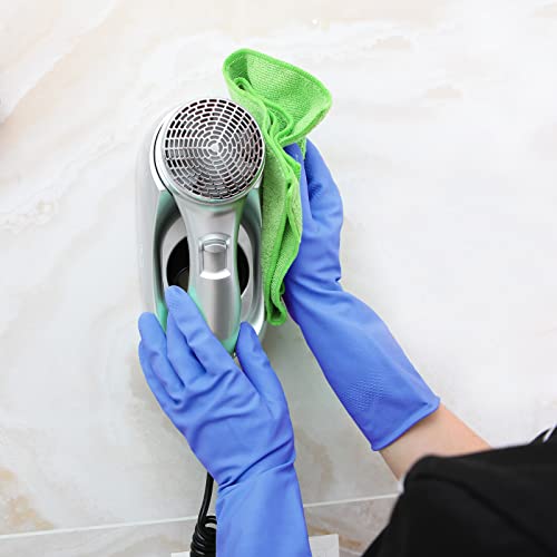 Bamllum Rubber Kitchen Dishwashing Gloves - 4 Pairs Colorful Reusable Household Cleaning Gloves for Washing Dishes and Cleaning Tasks, Flexible Long-lasting and Non-Slip (Small, Blue+Pink+Yellow+Red) - size: Small