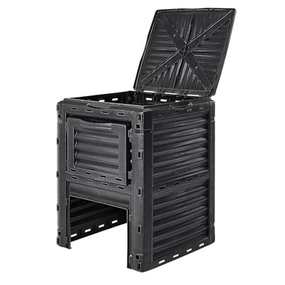 VEVOR Garden Compost Bin 80 Gal, BPA Free Composter, Large Capacity Outdoor Composting Bin with Top Lid and Bottom Door, Easy Assembling, Lightweight, Fast Creation of Fertile Soil - style: 80 Gallon