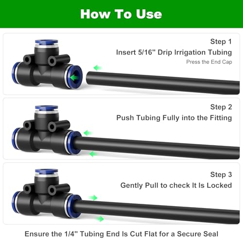 1/4 Inch Drip Irrigation Tee Connectors, Barbed T Fittings for 1/4" Tubing, Quick-Install Leak-Free Splitters for Drip & Sprinkler Irrigation Systems, 18 Pack - style: 1/4-inch tee