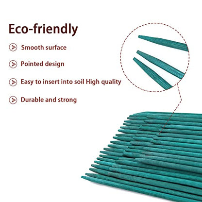 GAGINANG Green Bamboo Plant Stakes, 50 Pcs 15 Inches Floral Support Sticks - size: 15 inches